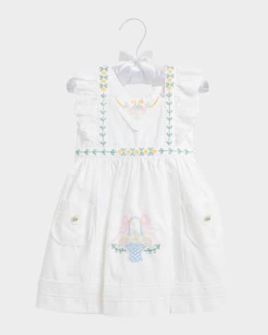 Ralph Lauren Childrenswear Girl's Eyelet Embroidered Floral Dress, Size 9M-24M