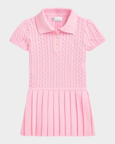 Ralph Lauren Childrenswear Girl's Cable Knit Polo Dress, Size 3M-24M