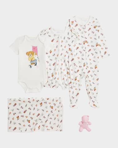 Ralph Lauren Childrenswear Girl's New England-Inspired 5-Piece Gift Box, Size Newborn-9M