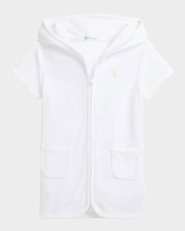 Ralph Lauren Childrenswear Boy's Terry Pony Embroidered Cover Up, Size 3M-24M