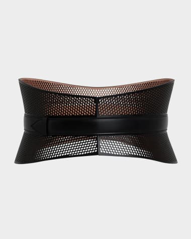 ALAIA Curved Wide Bustier Leather Belt