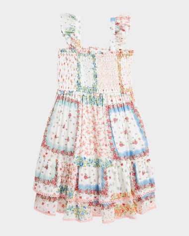 Ralph Lauren Childrenswear Girl's Patchwork-Print Smocked Dress, Size 2-6X