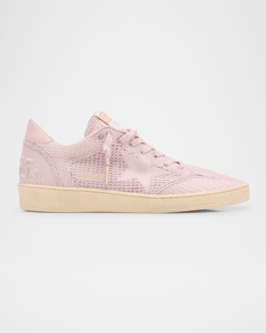 Golden Goose Ballstar Embroidered Cotton Low-Top Sneakers