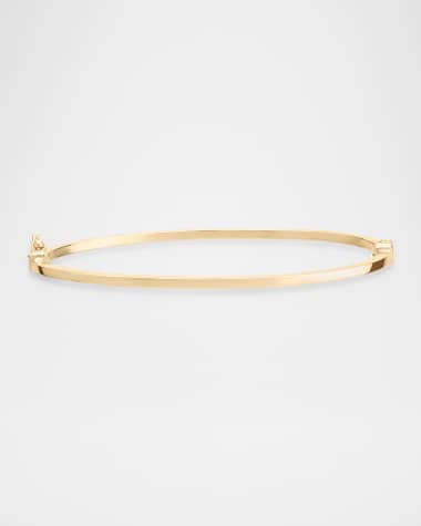 LANA Thin Hollow Hinge Bangle in 14K Yellow Gold
