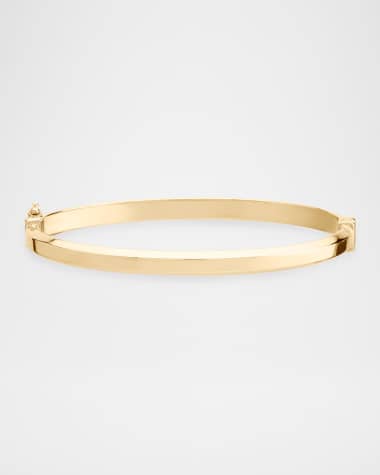 LANA Edged Hollow Hinge Bangle in 14K Yellow Gold