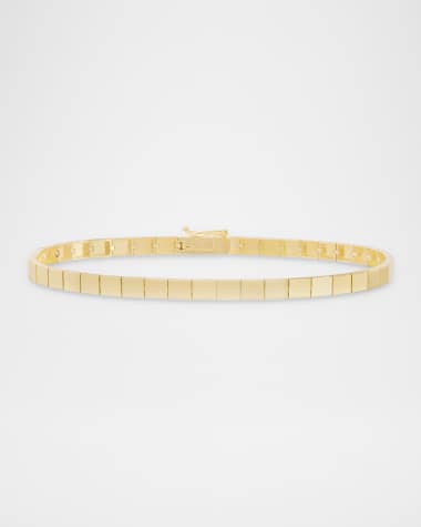 LANA Thin Flash Tile Chain Bracelet in 14K Yellow Gold