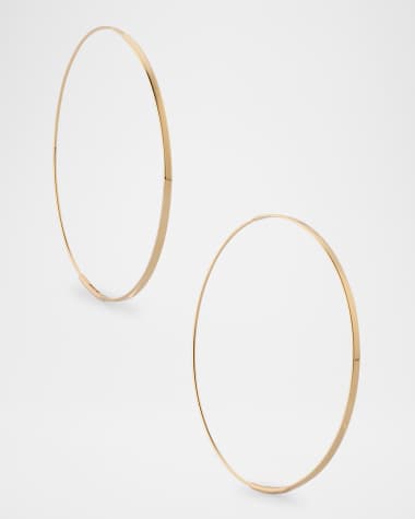 LANA 50mm Medium Flat Magic Hoop Earrings in 14K Yellow Gold