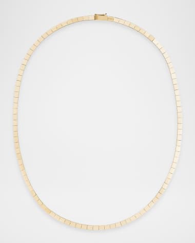 LANA Thin Flash Tile Necklace in 14K Yellow Gold, 16.5"L