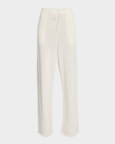 THE ROW Jory Linen Straight-Leg Drawstring Pants