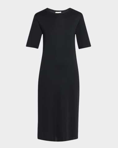 THE ROW Jorgina Short-Sleeve Silk T-Shirt Dress