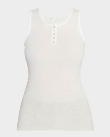 THE ROW Mansel Rib Henley Tank Top
