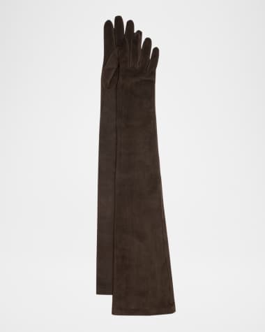 Brunello Cucinelli Elongated Suede Gloves