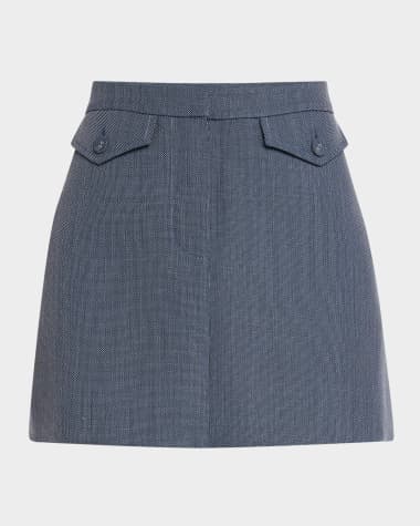 Proenza Schouler White Label Jamison Wool Melange Mini Skirt
