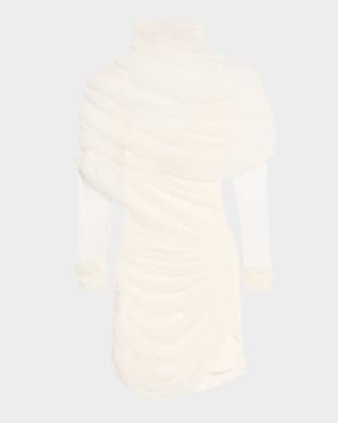Christopher Esber Christo Sheer Wrap Long-Sleeve Mini Dress