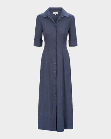 STAUD Joan Linen Shirtdress