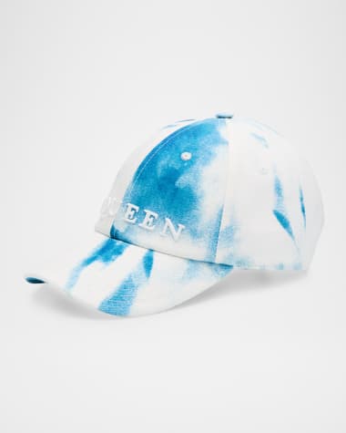 McQueen Men's Marbled Denim Logo Baseball Cap