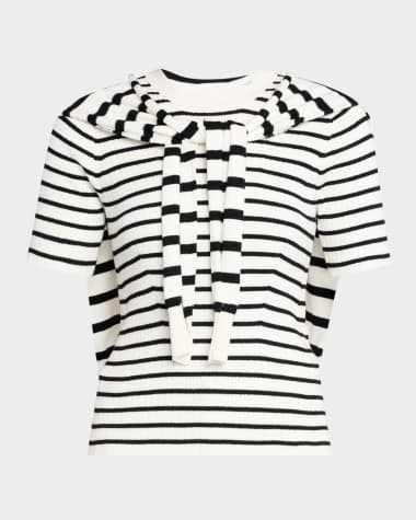 Derek Lam 10 Crosby Twain Short-Sleeve Pre-Styled Sweater