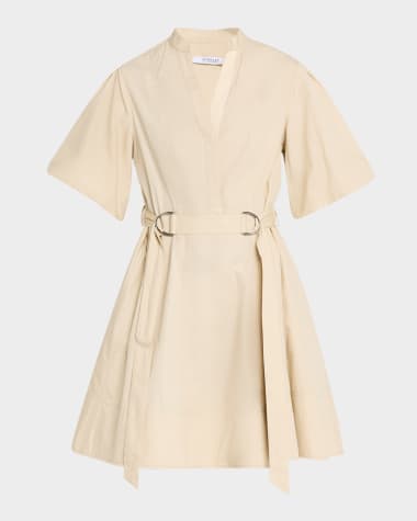 Derek Lam 10 Crosby Bennett Balloon-Sleeve Belted Dress