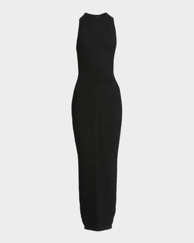 Balmain Halter Open-Back Knit Maxi Dress