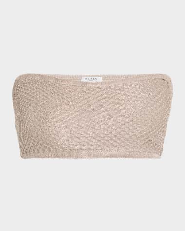 ALAIA Metallic Mesh Bra Top