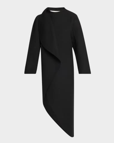 ALAIA Asymmetric Wrap Long Coat