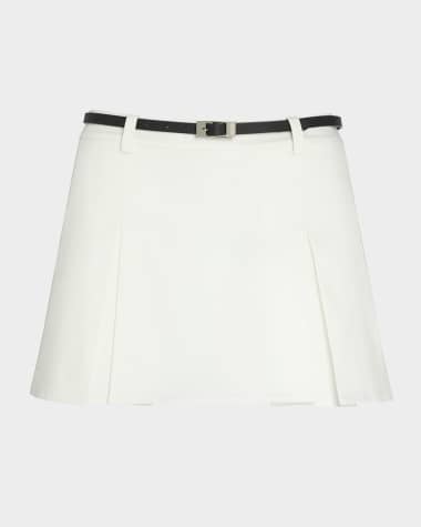 SER.O.YA Tash Poplin Skort with Leather Belt
