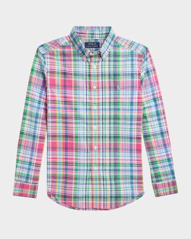 Ralph Lauren Childrenswear Boy's Striped Sport Shirt W/ Embroidered Pony, Size S-L
