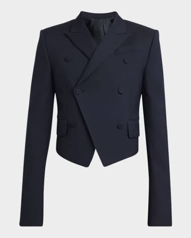 McQueen Men's Double-Breasted Shrunken Blazer