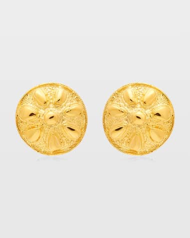 Kenneth Jay Lane Sand Dollar Clip-On Earrings
