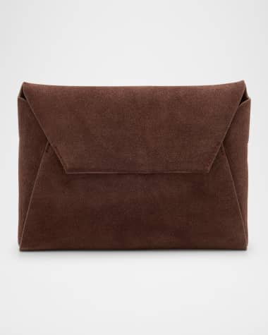 Brunello Cucinelli Duo Monili Suede Pouchette Crossbody Bag