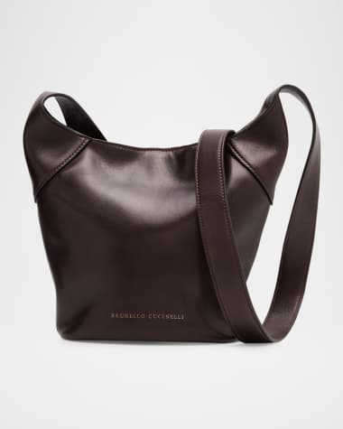 Brunello Cucinelli Medium Monili Leather Bucket Bag