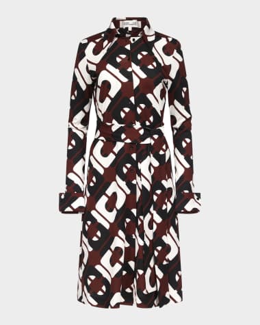 Diane von Furstenberg Diane Belted Geometric-Print Shirtdress