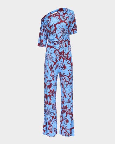 Diane von Furstenberg Wittrock One-Shoulder Jersey Jumpsuit