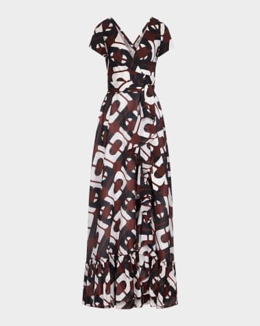 Diane von Furstenberg Vivianna Geometric-Print Maxi Wrap Dress