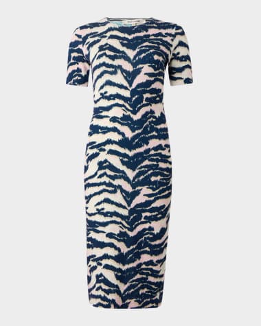 Diane von Furstenberg Florence Tiger-Print Bodycon Dress