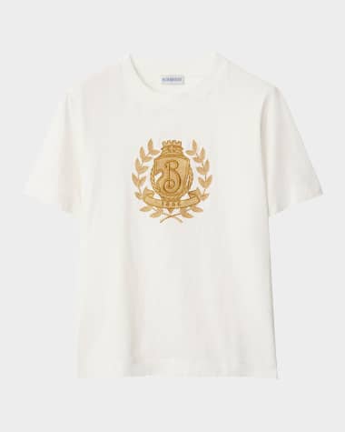 Burberry Crest Embroidered Short-Sleeve T-Shirt