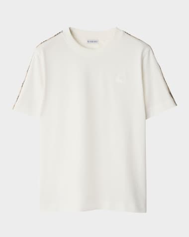 Burberry Check Shoulder-Stripe EKD Short-Sleeve T-Shirt