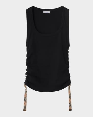 Burberry Ruched Sides Rib Tank Top