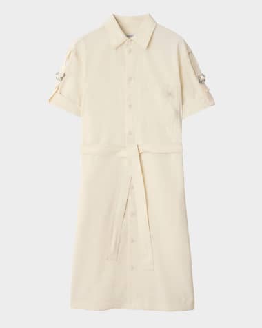 Burberry EKD Short-Sleeve Belted Shirtdress