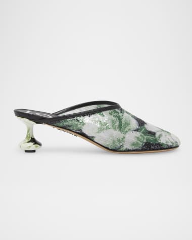 Loewe Toy Floral Sequin Mules