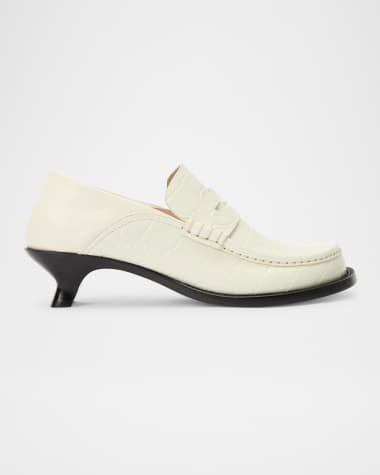 Loewe Campo Croco Fold Penny Loafers