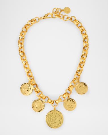 NEST Jewelry Coin Drop Rolo Chain Necklace