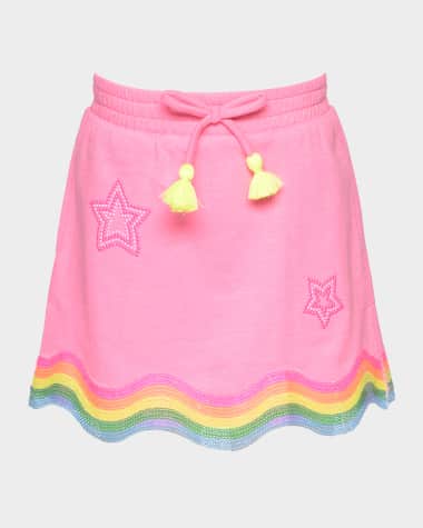 Hannah Banana Girl's Beaded Wavy Rainbow Skirt, Size 2T-10