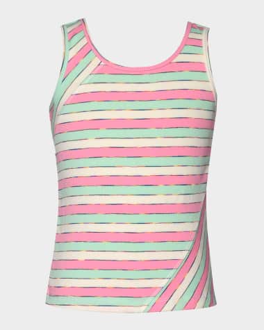 Hannah Banana Girl's Ribbed Striped Tank Top, Size 4-14