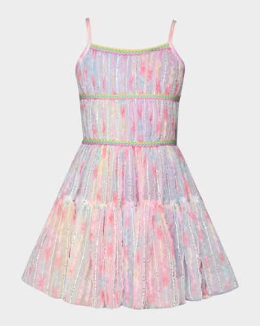 Hannah Banana Girl's Multicolor Rouched Tank Dress, Size 8-14