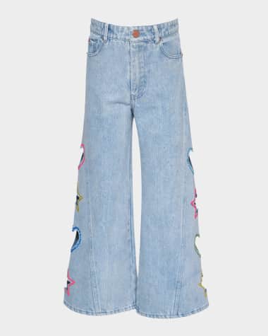 Hannah Banana Girl's Jeans W/ Hearts & Stars Cut Outs, Size 4-14