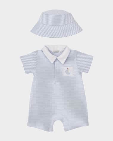 Kissy Kissy Boy's Saturday Regatta Striped Short Playsuit, Size 0M-9M