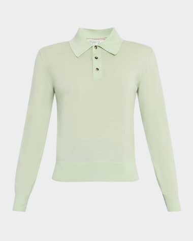 Bottega Veneta Long-Sleeve Fine Cashmere Polo Sweater