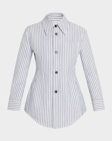 Bottega Veneta Structured Cotton Stripe Jacket