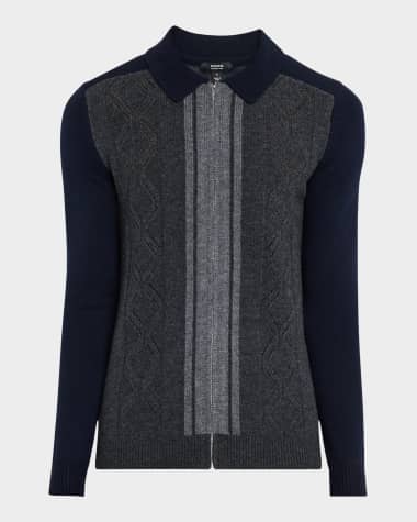 Reiss Men's Tennant Colorblock Zip Sweater